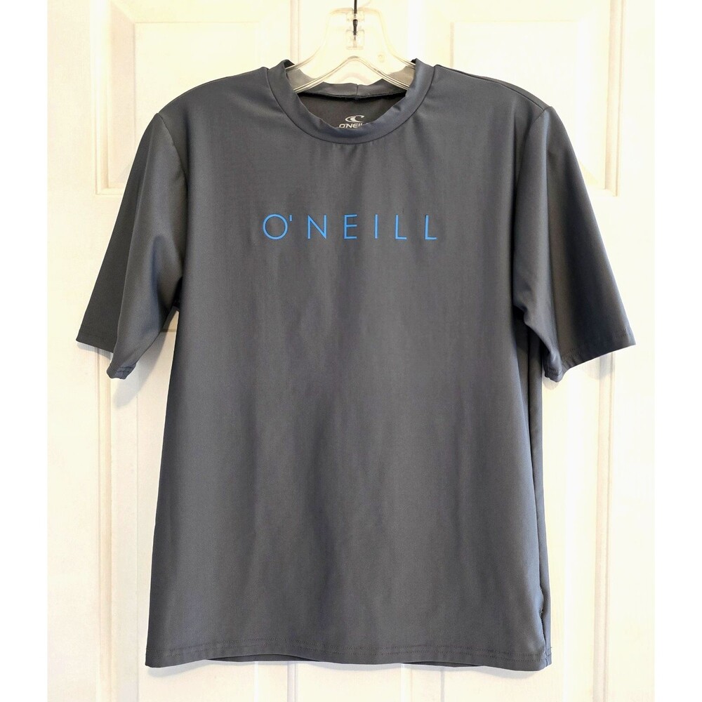 O'Neill Rash Guard Sun Surf Shirt Youth 16 Gray UPF 50+ Slim Fit Coastal Beach